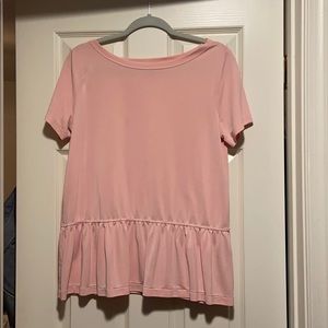 Banana Republic Pink Peplum Tee Size M